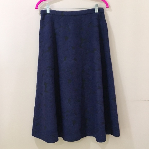 Lord&Taylor 424 Fifth Skirt A-line Evening Blue Textured Wool Blend New Size 10 - Picture 2 of 7